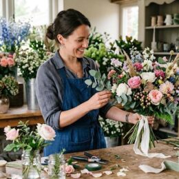 Accorder la composition florale au thème du mariage 