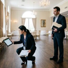 Etat des lieux d'une salle de réception louée 